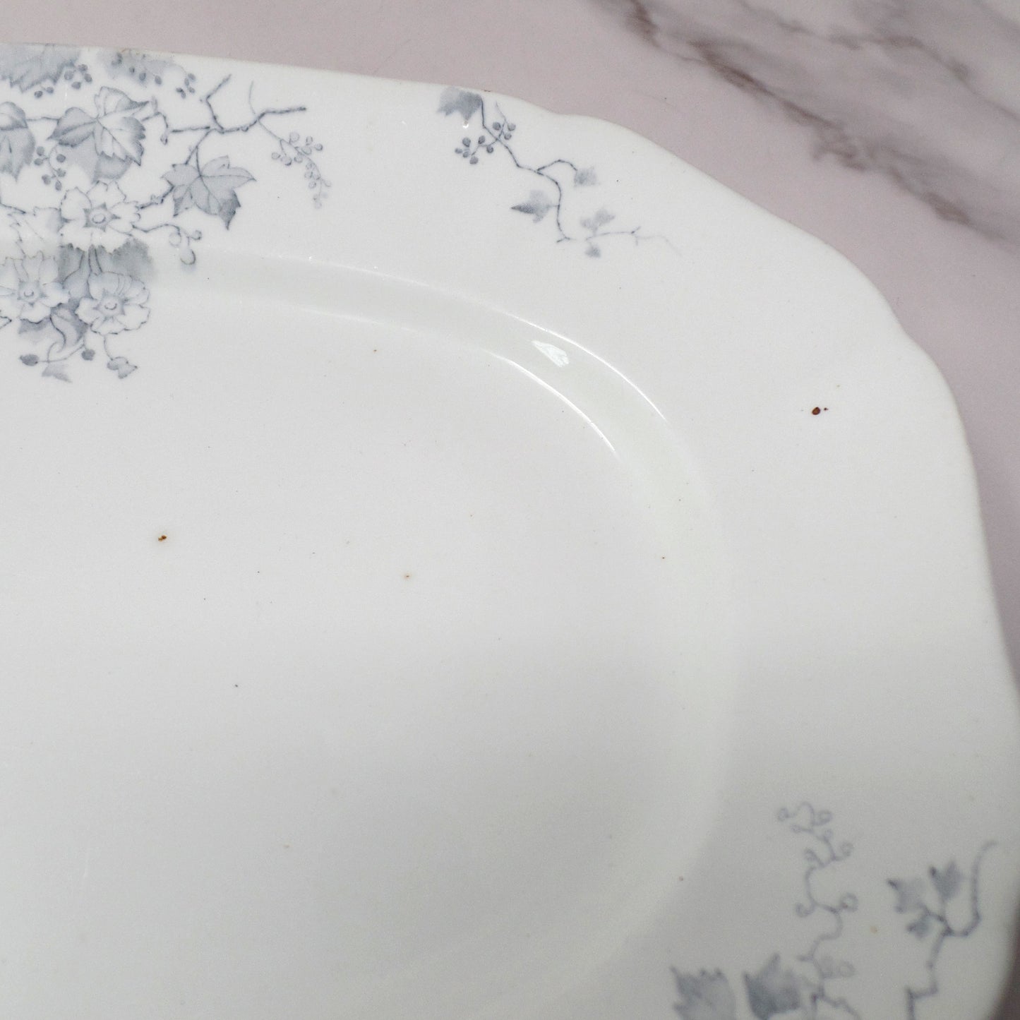 Antique Alfred Meakin Ironstone Small Transferware Platter / Underplate (12” x 8.75”), Superior (c1875)