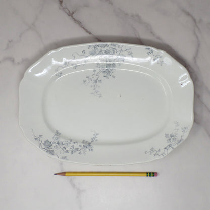 Antique Alfred Meakin Ironstone Small Transferware Platter / Underplate (12” x 8.75”), Superior (c1875)