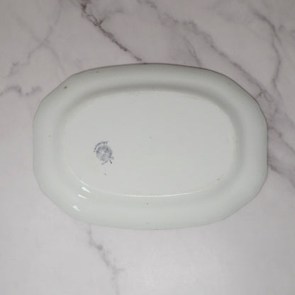 Antique Alfred Meakin Ironstone Small Transferware Platter / Underplate (12” x 8.75”), Superior (c1875)