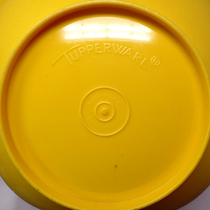 Vintage Tupperware Servalier Containers w Lids, Set of 4 (2 Yellow, 1 Orange, 1 Green) (1970s)