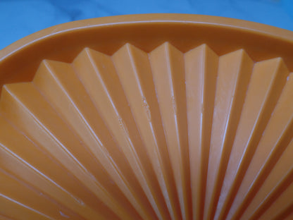 Vintage Tupperware Servalier Containers w Lids, Set of 4 (2 Yellow, 1 Orange, 1 Green) (1970s)