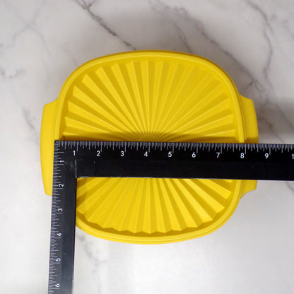Vintage Tupperware Servalier Containers w Lids, Set of 4 (2 Yellow, 1 Orange, 1 Green) (1970s)
