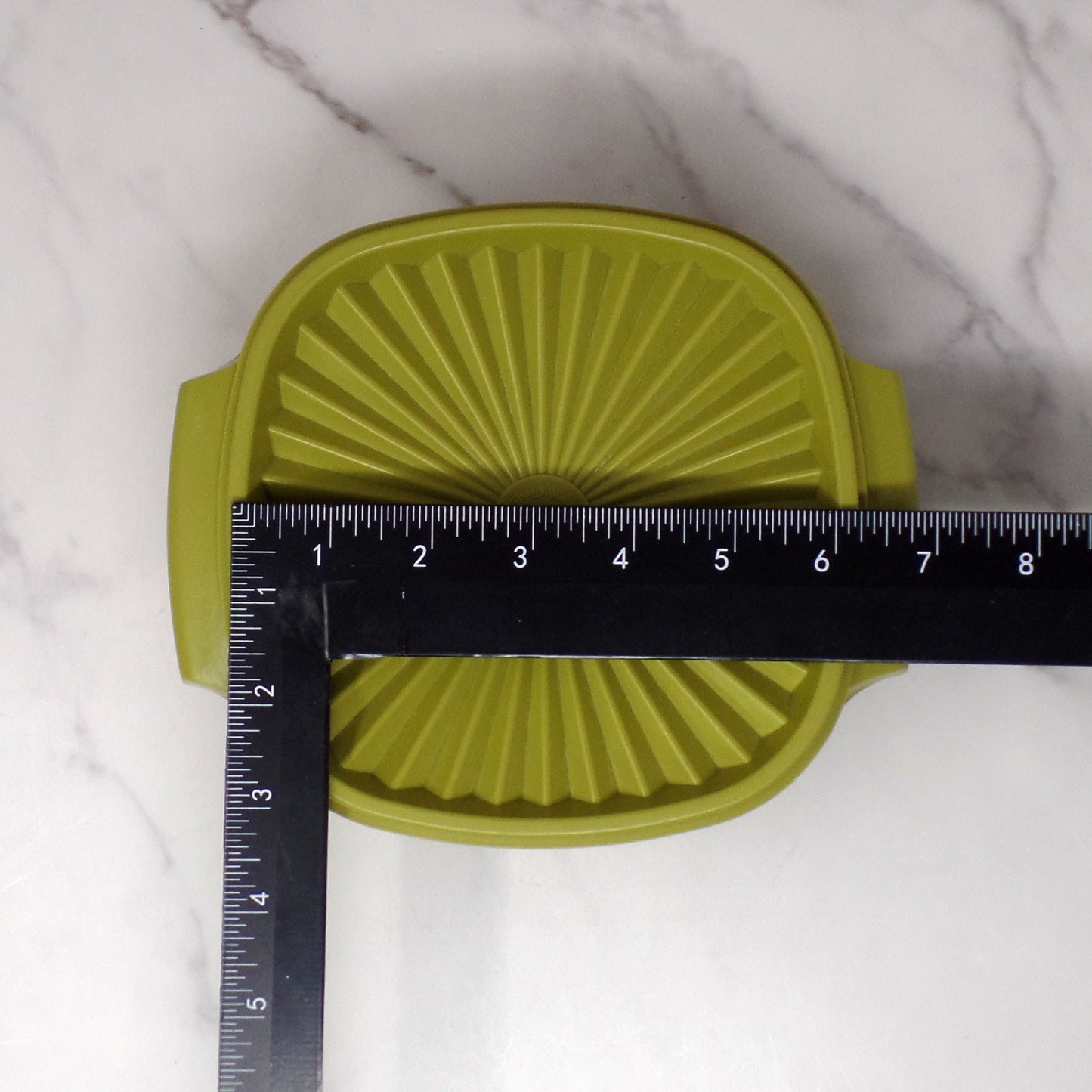 Vintage Tupperware Servalier Containers w Lids, Set of 4 (2 Yellow, 1 Orange, 1 Green) (1970s)