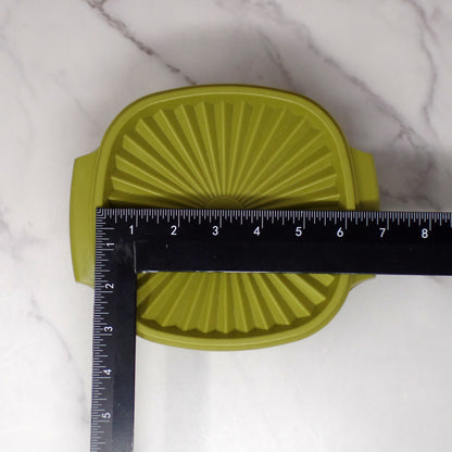 Vintage Tupperware Servalier Containers w Lids, Set of 4 (2 Yellow, 1 Orange, 1 Green) (1970s)
