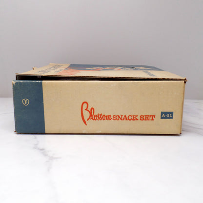 Vintage Federal Glass Snack Sets, Blossom (4 sets in original box) (1950s)