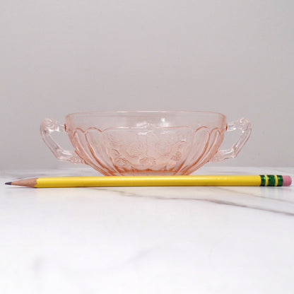 Vintage Anchor Hocking Mayfair Pink Open Rose Cream Soup Bowl (1930s)