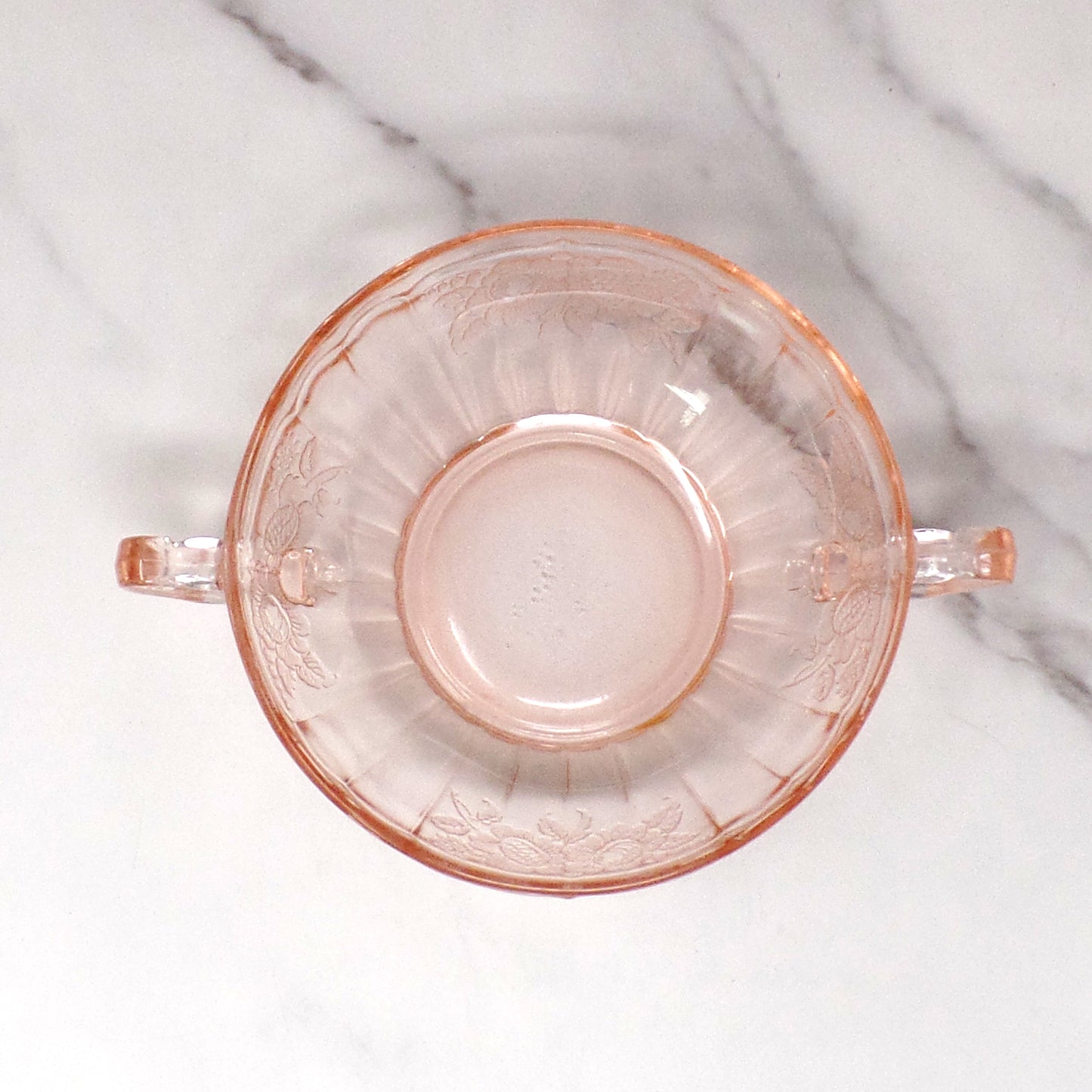 Vintage Anchor Hocking Mayfair Pink Open Rose Cream Soup Bowl (1930s)