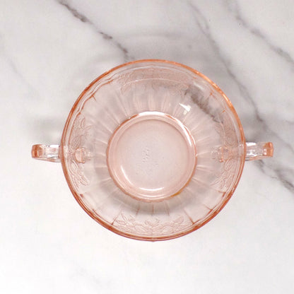 Vintage Anchor Hocking Mayfair Pink Open Rose Cream Soup Bowl (1930s)