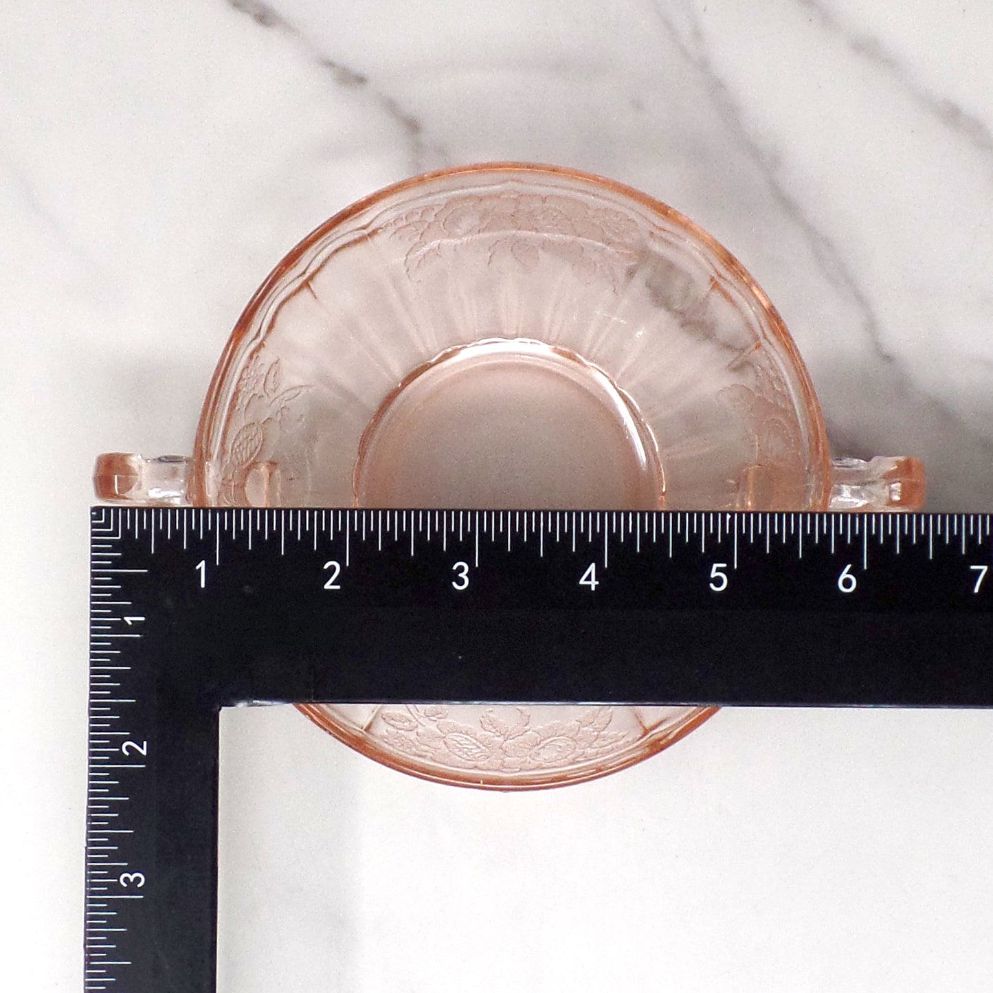 Vintage Anchor Hocking Mayfair Pink Open Rose Cream Soup Bowl (1930s)