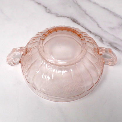 Vintage Anchor Hocking Mayfair Pink Open Rose Cream Soup Bowl (1930s)