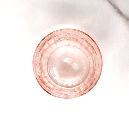 Vintage Anchor Hocking Mayfair Pink Open Rose 9 oz Depression Glass Flat Tumbler (4” height), set of 5