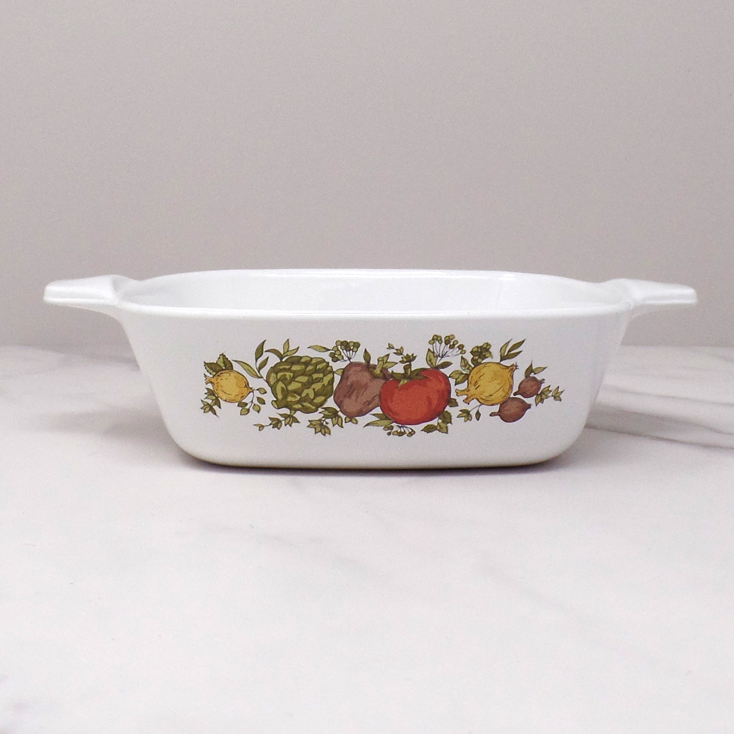 Vintage Spice Of Life Corning Ware 3 orders Quart (A-3-B) Casserole Dish with Lid.