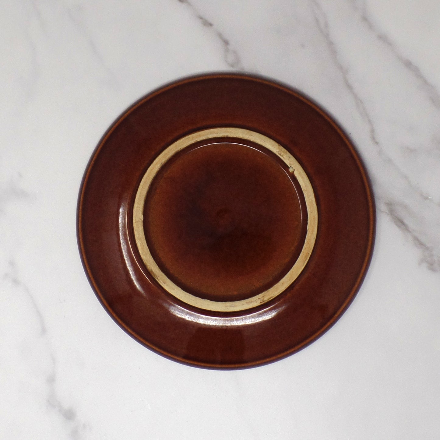 Vintage Brown Drip Side Plates - set of 3, Unmarked