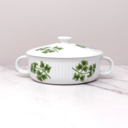 Vintage Andrea by Sadek Parsley Casserole with Lid, 12 oz, 7380R (1970s)