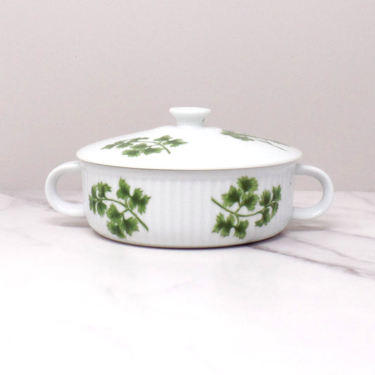 Vintage Andrea by Sadek Parsley Casserole with Lid, 12 oz, 7380R (1970s)