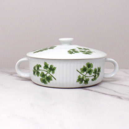 Vintage Andrea by Sadek Parsley Casserole with Lid, 12 oz, 7380R (1970s)