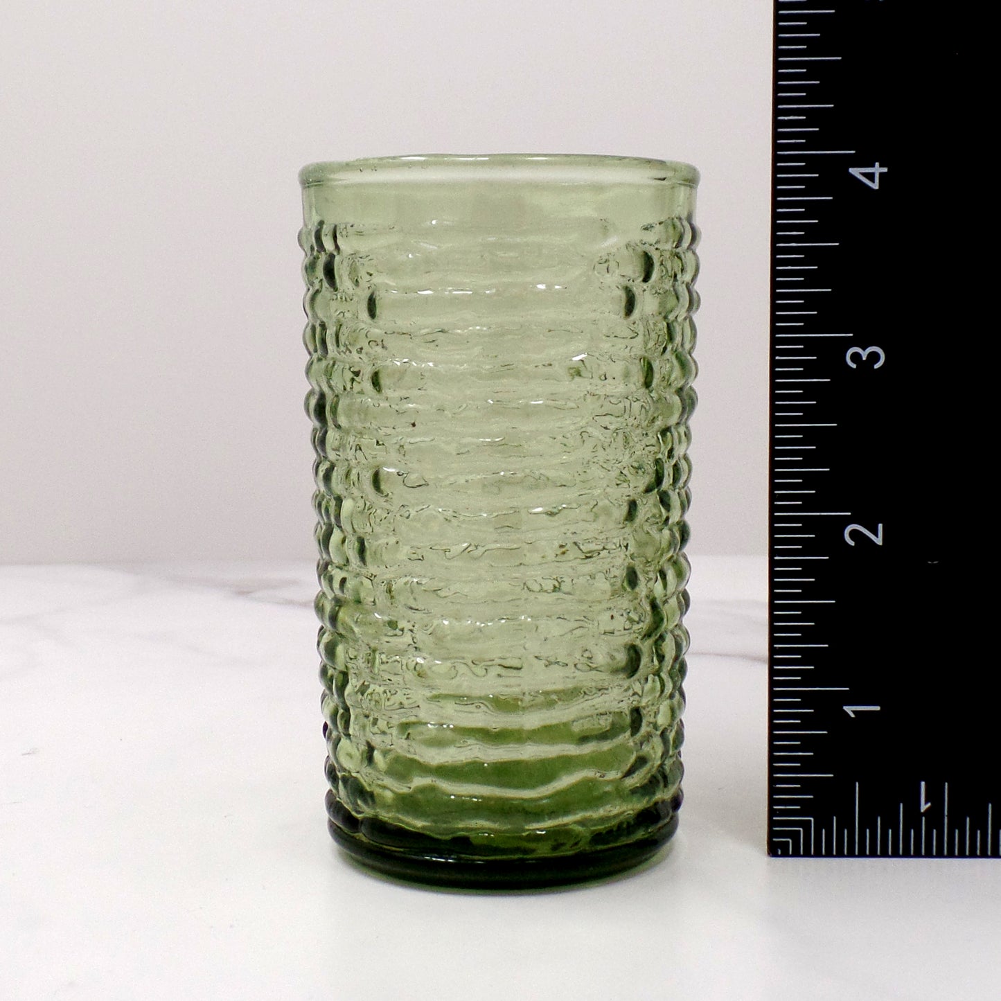 Vintage Anchor Hocking Soreno Avocado Green Juice Glasses - 6 oz, Set of 3 (1966-70)