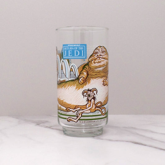 Vintage Star Wars Return of the Jedi Burger King Glass - Jabba the Hutt and Princess Leia, 16 oz (1983)