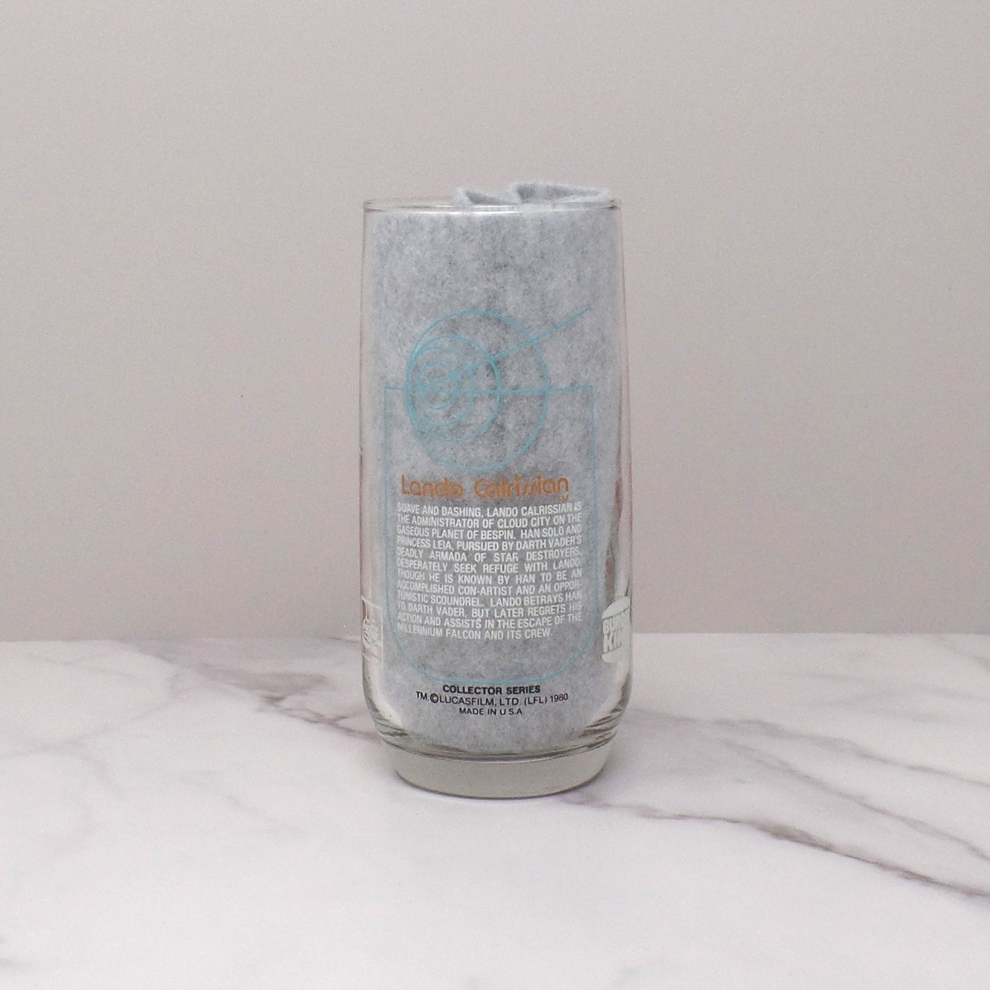 Vintage Star Wars: The Empire Strikes Back Burger King Glass - Lando Calrissian, 16 oz (1980)