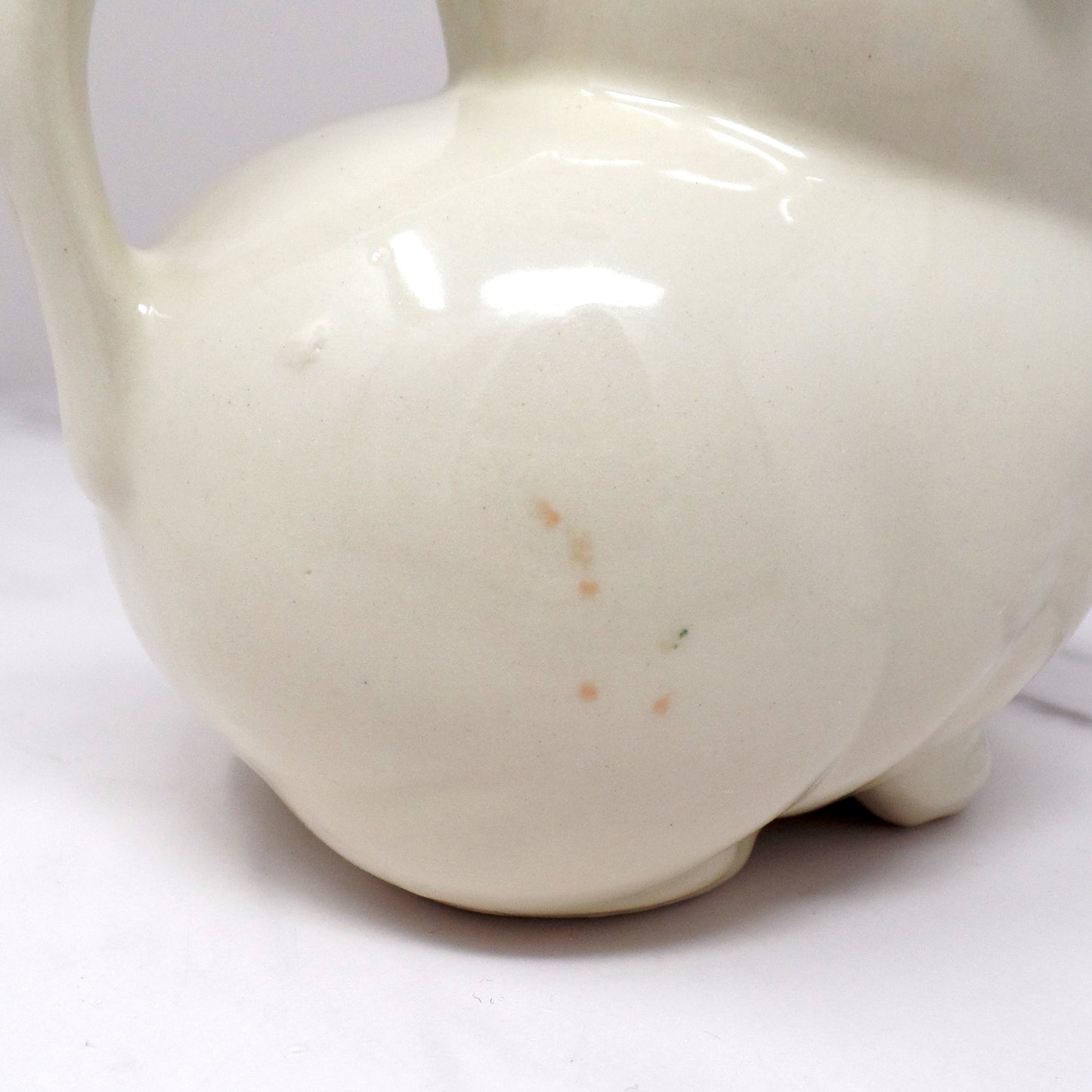 Vintage Shawnee Pottery Smiley Pig Creamer, Peach Flower (1940s-50s)