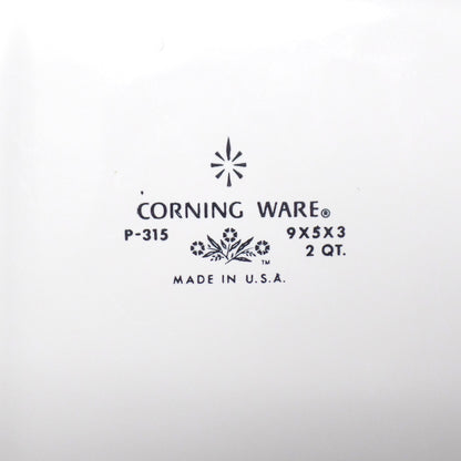 Vintage Corningware Loaf Pan (P-315) - 2 Qt. / 9x5x3, Blue Cornflower (1966-69)