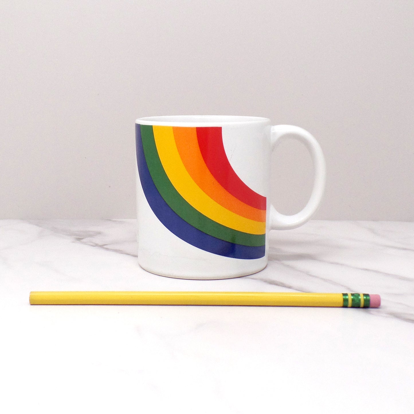 Vintage Ceramic FTD Rainbow Mug, 12 oz (1980s)