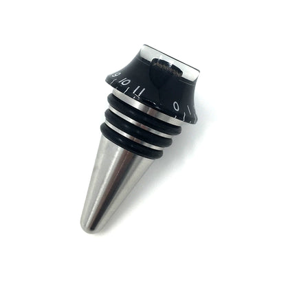 "Goes To 11" Guitar Volume Knob Wine Bottle Stopper with Stainless Steel Base