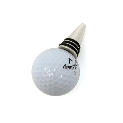 Golf Ball Wine Bottle Stopper with Stainless Steel Base