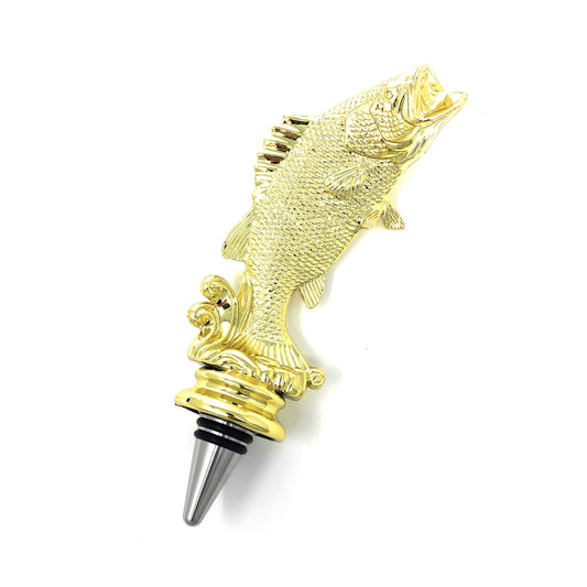 Bass Trophy Wine Bottle Stopper with Stainless Steel Base
