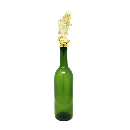 Bass Trophy Wine Bottle Stopper with Stainless Steel Base