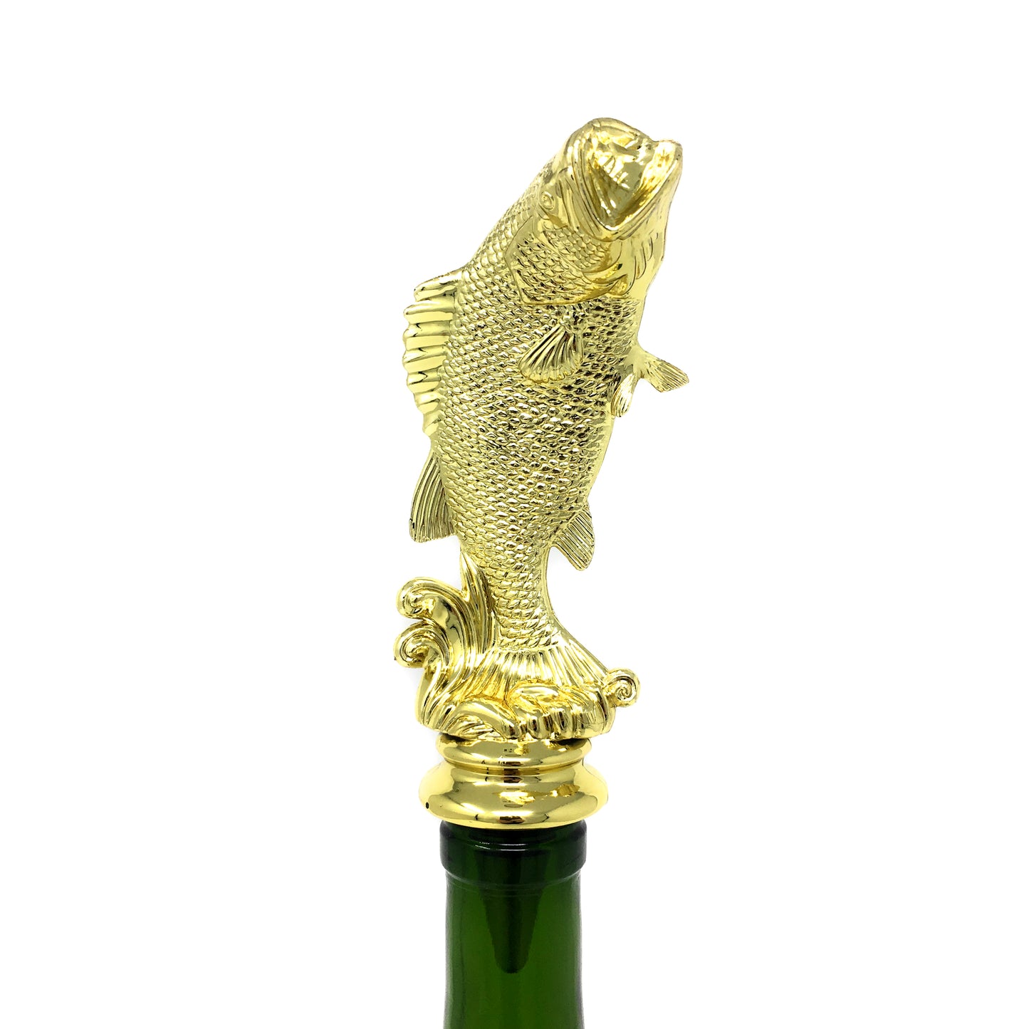 Bass Trophy Wine Bottle Stopper with Stainless Steel Base
