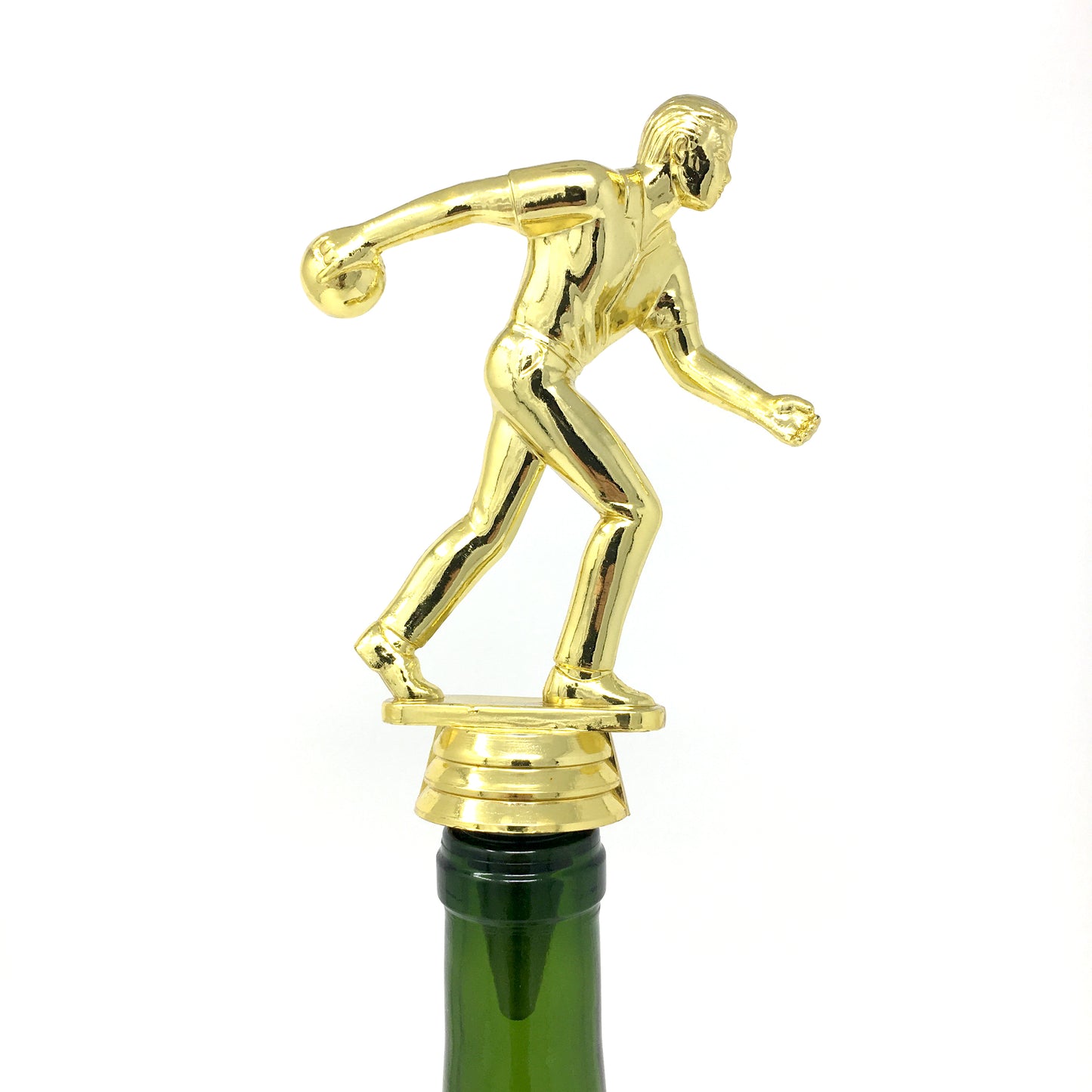 Bowling Trophy Wine Bottle Stopper with Stainless Steel Base