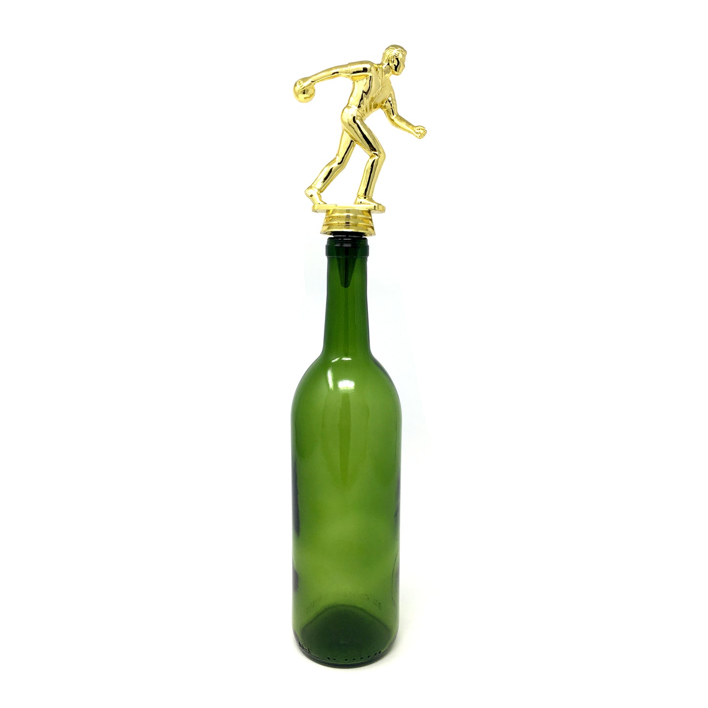 Bowling Trophy Wine Bottle Stopper with Stainless Steel Base
