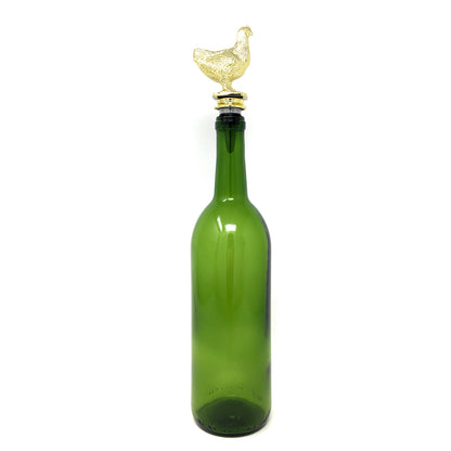 Chicken Trophy Wine Bottle Stopper with Stainless Steel Base