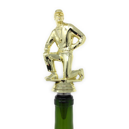 Coach Trophy Wine Bottle Stopper with Stainless Steel Base