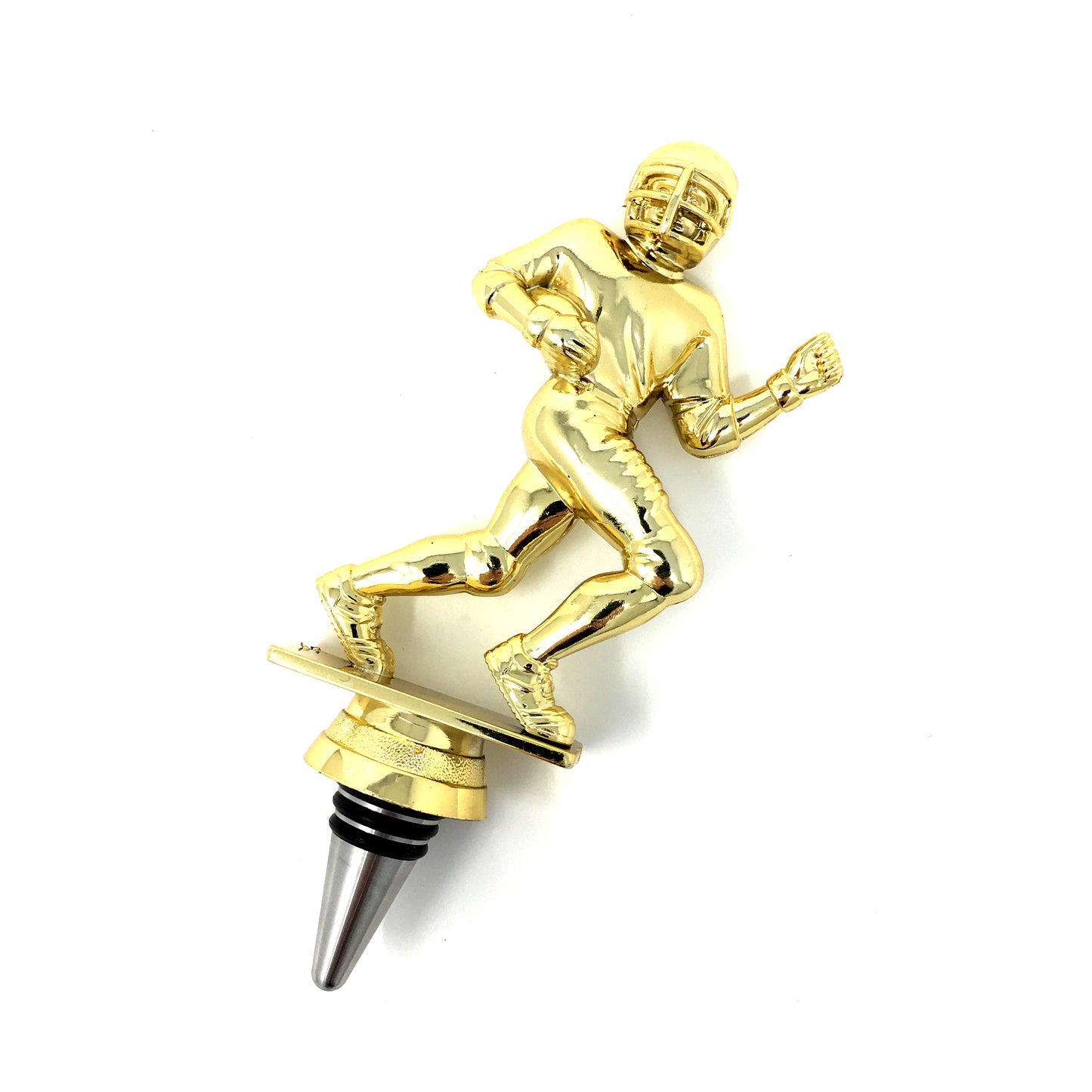 Football Trophy Wine Bottle Stopper with Stainless Steel Base
