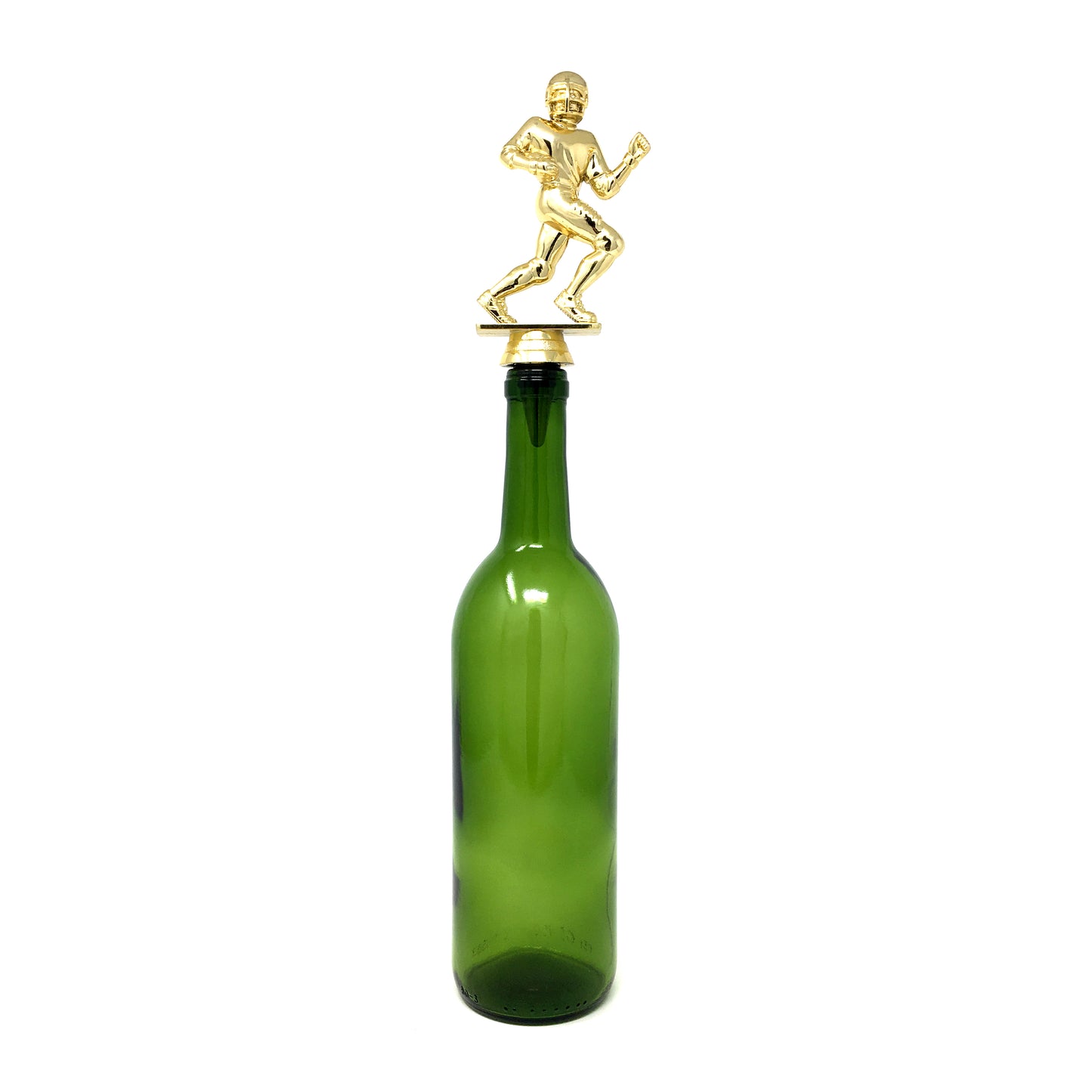 Football Trophy Wine Bottle Stopper with Stainless Steel Base