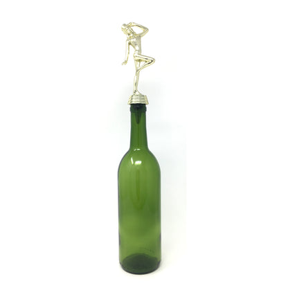 Jazz Dance Trophy Wine Bottle Stopper with Stainless Steel Base