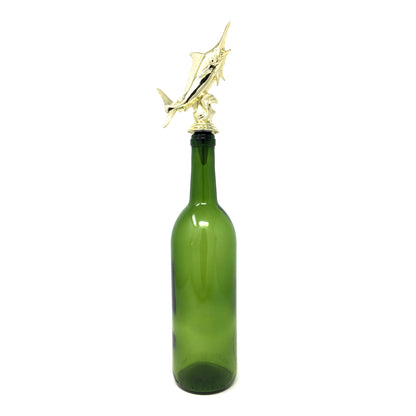 Marlin Trophy Wine Bottle Stopper with Stainless Steel Base