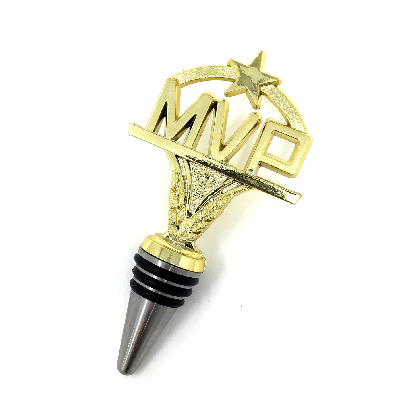 MVP Trophy Wine Bottle Stopper with Stainless Steel Base