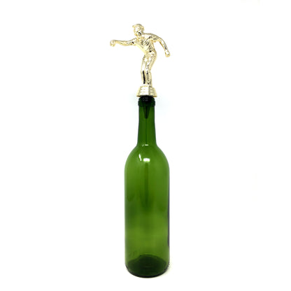 Petanque Trophy Wine Bottle Stopper with Stainless Steel Base