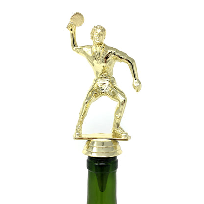 Ping Pong Trophy Wine Bottle Stopper with Stainless Steel Base