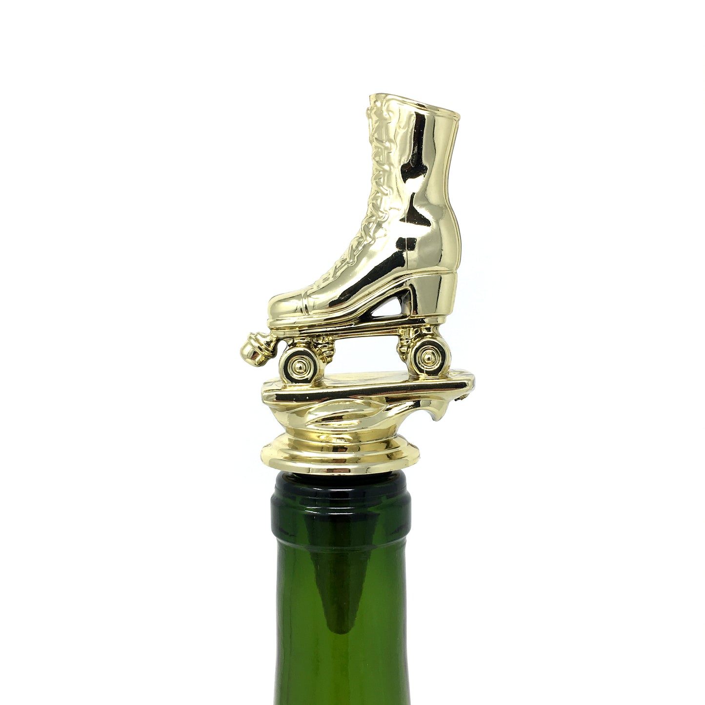 Roller Skate Trophy Wine Bottle Stopper with Stainless Steel Base