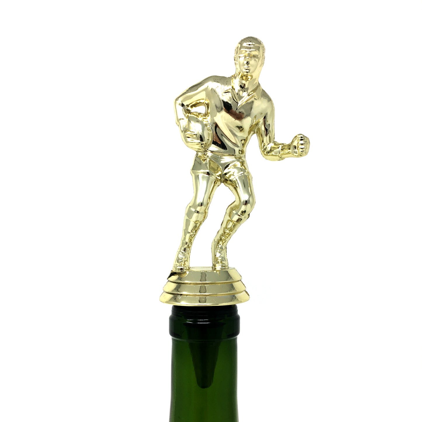 Rugby Trophy Wine Bottle Stopper with Stainless Steel Base
