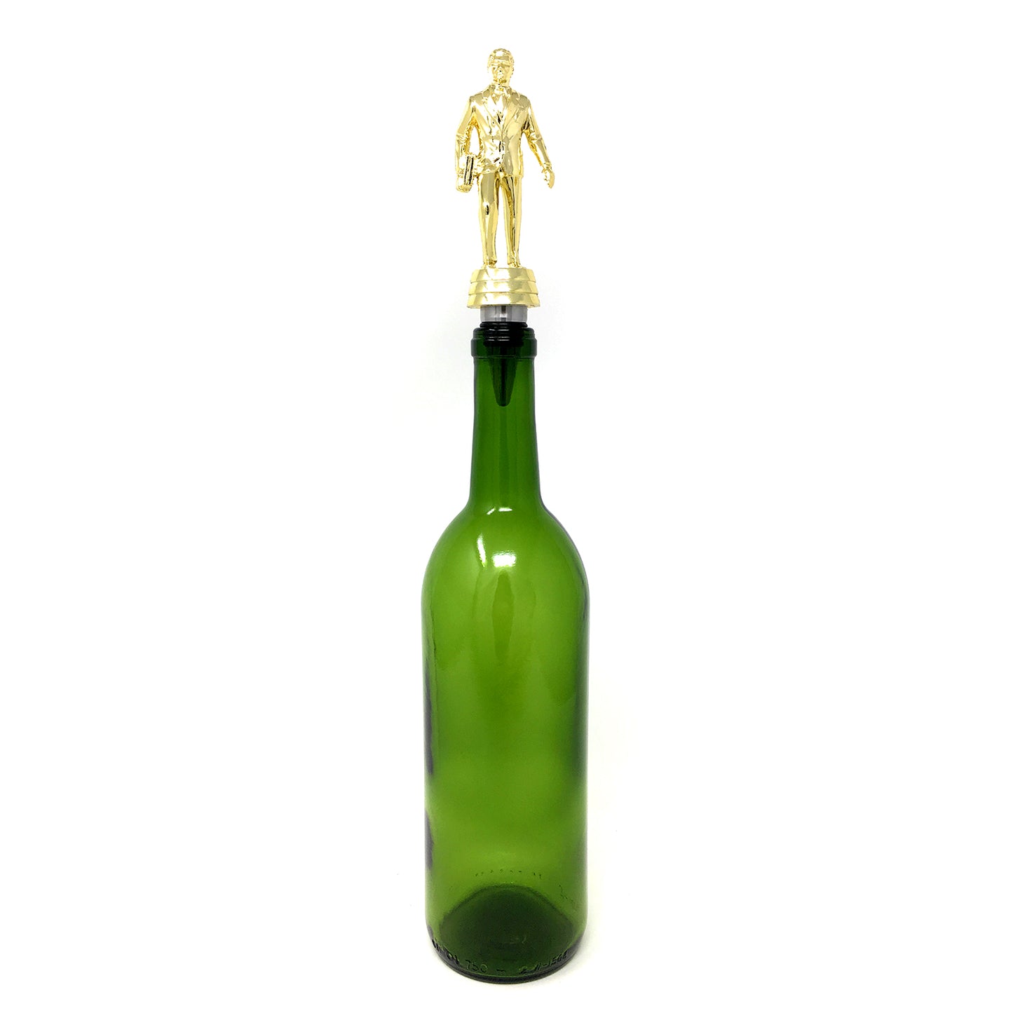 Salesman Trophy Wine Bottle Stopper with Stainless Steel Base