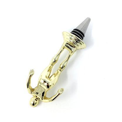 Swim Trophy Wine Bottle Stopper with Stainless Steel Base