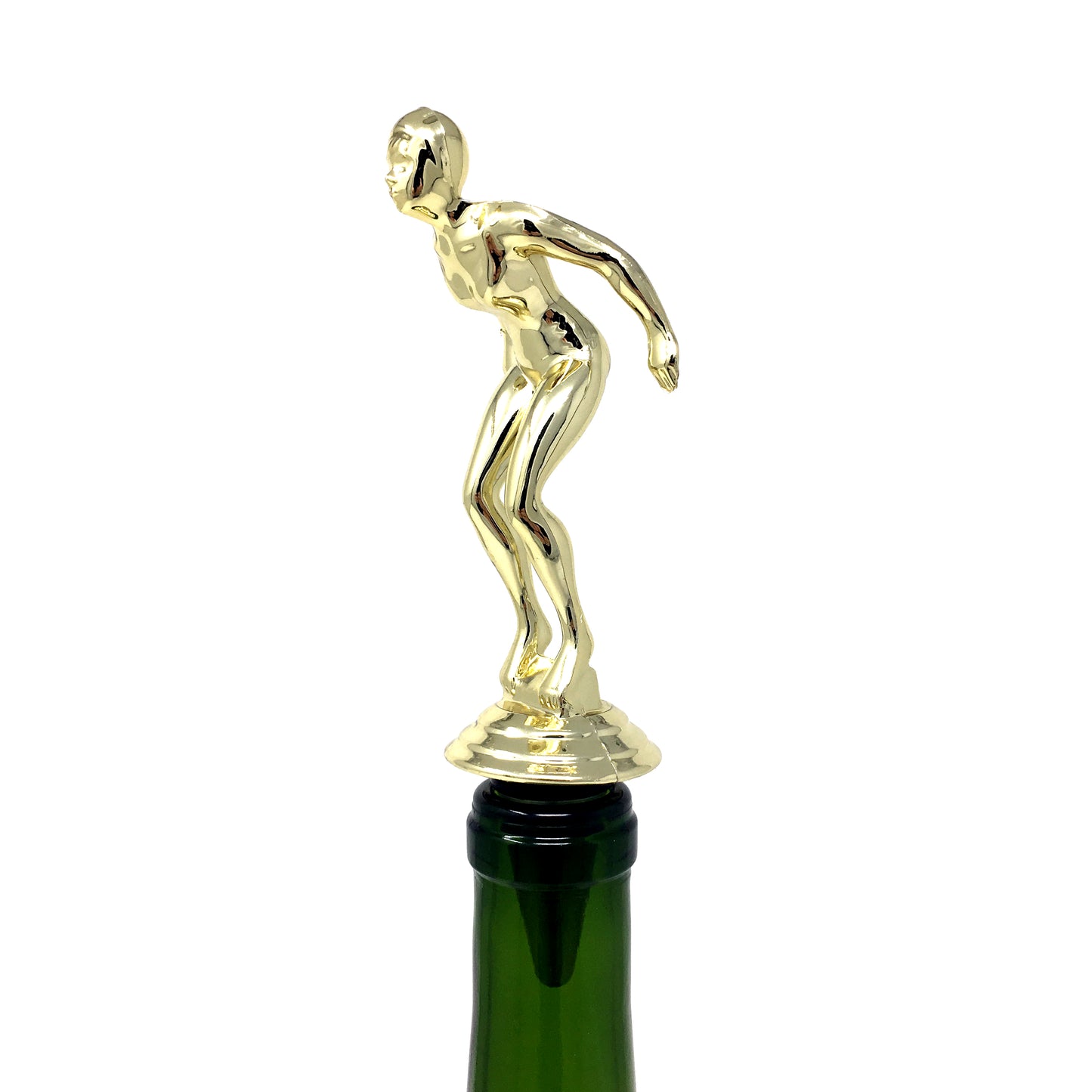 Swim Trophy Wine Bottle Stopper with Stainless Steel Base